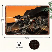 David Mann Motorcycle Rider Retro Aluminum Sign - Vintage Biker Art Wall Decor with Sunset Coastal Road Scene Durable Metal