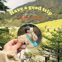 Travel Selfie photo mini round mirror, Mirror Portable Makeup,reflective mirror, spherical mirror, portable wide-angle lens