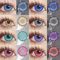 Visuashow Cosplay Colored Contact Lenses - Stardust Brown & Gray Cosmetic Lens 1Pair Yearly Disposable Eye Makeup Color Contacts