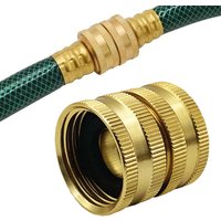 Two-Way Female Connector Solid Brass Garden Hose Adapter 3/4 Female-To-Female Hose Adapter For Irrigation Quick Connector