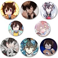 Anime Armed Detective Agency Brooches Dazai Osamu Nakahara Chuya Sigma Lapel Pins Cartoon Badges Backpack Souvenir Accessory