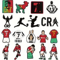 18Pcs Football Series Shoe Charms for Clogs Bubble Slides Sandals Wristband Shoe Decorations Accessories Pins Kids Party Gifts