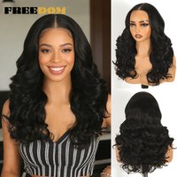 FREEDOM Synthetic Lace Front Wigs For Women Body Wave 9x6 Pre Plucked Lace Wig 20" Free Part Pre-cut Ombre Brown Blonde Wigs