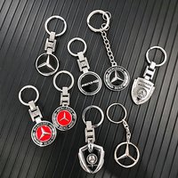 For Mercedes Benz W204 W205 W203 W213 W201 W210 Couples Prevent Losing Key Chain Double-sided Car Logo Keychain Metal Key Ring