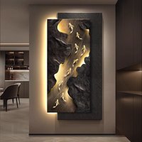 Led Light Entrance Decoration Painting With Koi Fish Hanging At The End Of The Corridor Remote Control Available Wall Lamps
