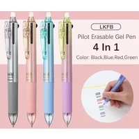 1pc Pilot FRIXION 4 In 1 Gel Pen Erasable Ink LKFB-80UF Black/Red/Blue/Green Ink Colors 0.38mm 0.5mm Student Stationary Supplies