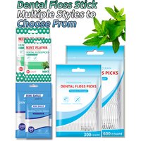 Bulk Dental Floss And Plastic Toothpicks Set for Oral Care - One-time Cleaning of Dental Gaps - 600/300/150/100/50pcs Options