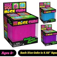 Schylling Nee Doh Nice Cube Stress Relief Squishy, Red Purple Blue Sensory Squeeze Toy, Perfect Gift for Children