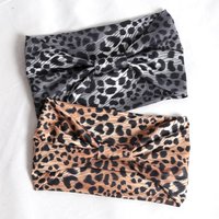 Women Wide -Side Pilates Elastic Hair Bands Yoga Leopard Print Headband Running Cycling Turban Makeup Hair Hoop Makeup Headwrap