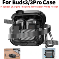 2025 New For Samsung Galaxy Buds 3/3Pro Case Mobile Phone Holder Protection Carbon Fibre Earbuds Case For Samsung Galaxy Buds 3