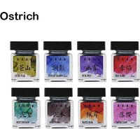 Ostrich 8 Colors Chromatography Fountain Pen Ink 15ml Dip Pens Ink Non-Carbon Non-Clogging Gradient Pen Ink Stationery