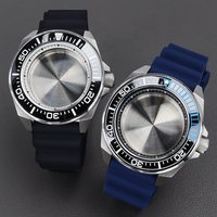 43.8mm Men's Watch Case Sapphire Glass Ceramic Insert For Seiko NH35 NH36 NH34 Movement Mod Samurai King Diving Watch Case NH35