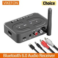 Bluetooth 6.0 Audio Receiver Transmitter AUX Wireless Adapter USB Playback Built-in Mic For Car Home Stereo Lossless Sound