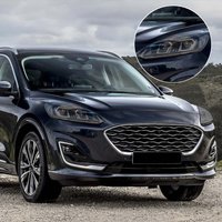 High-Gloss Vinyl Wrap Film For Ford Kuga/Escape 2020-2026 Anti-Scratch Smoke Black Pre Cut Car Headlight Protective Film
