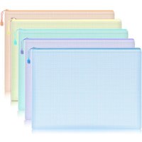 5-30Pcs Mesh Zipper Pouch Document Bag Waterproof Zip File Folders A4 A5 Size Storage Bags For Office Supplies School Stationery