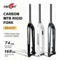 SAGMIT T800 Carbon Fiber Mountain Bike Rigid Fork BOOST 110mm Ultralight Bicycle Tapered 29-inch Rigid Fork MTB Bicycle Parts