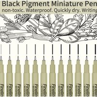 12 pcs Multifunctional black fine-line pen, with multiple nib models, suitable for detailed painting, sketching and writing