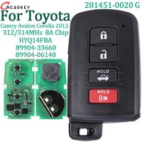 89904-06140 33660 Car Smart Remote Key for Toyota Camry Avalon Hybrid Corolla Xel 50 2012-2017 HYQ14FBA 312/314MHZ 281451-0020 G