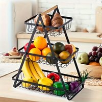 Multi-Layer Countertop Fruit Basket, Fruit Bowl, Bread Basket, Vegetable Rack for Kitchen Storage, Storage Basket for Living Room, Basket and Bowl Rack, Detachable Wire Basket for Bathroom Storage,