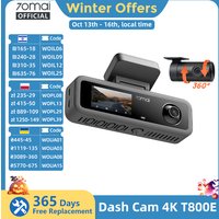 【Lokales Lager】70mai 4K T800E 3-Kanal Dashcam Vorne Hinten Innen Sprachsteuerung 24-Stunden-Parküberwachung 3-in-1 4K Auto-DVR 70mai T800E