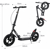 Folding Scooter Is Easy To Carry With Duty Carbon Steel Frame Quick Folding Dual Disc Brakes For Adults Outdoor Commute