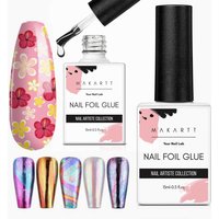 Makartt Nail Foil Glue Gel for Nail, Foil Gel Transfer for Nails Art Stickers Strong Adhesion Foil Transfer Gel Soak Off Salon