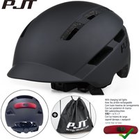 AliExpress PJT Cycling Helmet In-Mold Mountain Road USB Rechargeable Tail light /Helmets Bag Bicycle Helmet Sports Safe Hat MTB Bike Helmet