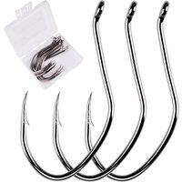 10pcs/Box Barbed Catfish Fishing Hooks High Carbon Steel Catfish Hook 6/0 -10 Fishhook V Sharp Circle Hook Fishing Tackle Box
