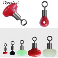 10pcs/bag Cross-Line Swivels & Bead T Shape Pulley Slide Rig Connector Luminous Green Saltwater Fishing Terminal Tackle