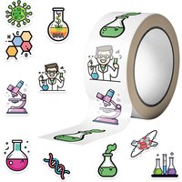 500PCS Waterproof Vinyl Chemistry Biology Experiment Decals Natural Sciences Roll Stickers for Laboratory