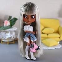 ICY DBS Blyth 1/6 Doll 30cm Black Skin Matte Face Cute Set BJD Doll Full Set SD