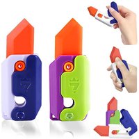 Adults Glowing Fidget Sensory Toys Small Plastic Retractable Carrot Knife Prop Stress Relief 3D Printed Gravity Radish Knife Toy