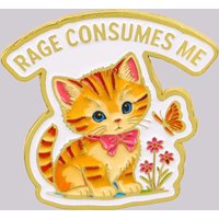RAGE CONSUMES ME Enamel Pin Cute Cat Brooch Pines Lapel Pins Badge on Backpack Clothing Accessories Animal Jewelry Gifts