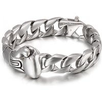 AliExpress Qiaonitu 15mm Punk Gold Color Boxing Boxer Glove Bracelet Men Women Hiphop Black Stainless Steel Bike Curb Cuban Chain Bracelets Jewelry
