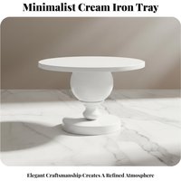 Cream Iron Dessert Tray, Cake Stand for Wedding, Birthday Table Decor, Afternoon Tea Pastry Display