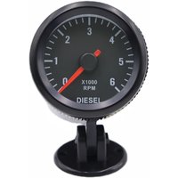 2”52MM Tachometer Diesel RPM White Light Point 0-6000 RPM Tacho Meter Electrical Gauge Meter 12V