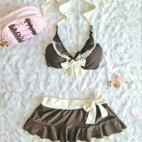 Aesthetic 2000s Crop Top Y2k Women Clothing Kawaii Swimwear Bow Bandage Sexy Summer Tank Tops Harajuku Camisole Sweet Girl Camis
