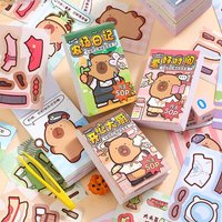 Multicolor Capybara Dress Up Sticker Book Papper Stress Relief Game Decorative Decals 25P Clothes + 25P Capybara