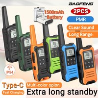 2 SZT. Baofeng F22 PMR 446 Mini Radiotelefony Dwukierunkowe z Ładowaniem Type-C, Bez Licencji, Latarka, Przenośne Walkie Talkie do Kempingu i Polowań