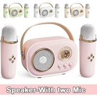 Bluetooth Speaker With 1-2 Wireless Microphone Support Karaoke TF Card FM Play HIFI Bass Handsfree Call Children's Birthday Gift