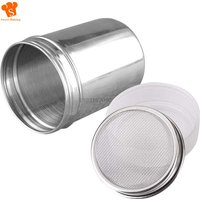 Stainless Steel Coffee Shaker Cocoa Chocolate Flour Powdered Sugar Sieve Filters Foam Spray Kitchen Cake BBQ KitchTools With Lid