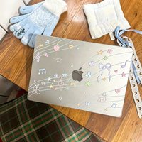 Ins Music Symbol Butterfly Shining Laptop Case For Macbook Air 13.6 M4 NEO 15 M3 Hard Cover For MacBook Pro 13 M1 M2 14 M4 M5 16