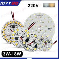 5Pcs 220V High Voltage Driverless LED Light Board 5W 7W 12W 15W 18W Linear Light Source Board Downlight Accessories PCB Board