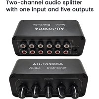 5CH Audio Distributor Stereo Audio Mixer 1 Input 5 Output Splitter for Power Amplifier Active Audio