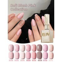 XEIJAYI 15 ml 8-teiliges Gel-Nagellack-Set der rosa Serie, UV-LED-Eintauch-Nagellack, Feiertags-DIY-Nagellack-Design für alle Jahreszeiten