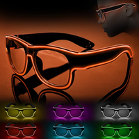 Neon LED Glowing Sunglasses Colorful EL Wire Light Up Glasses for Rave Party Music Festival Halloween Cosplay Costume Decor