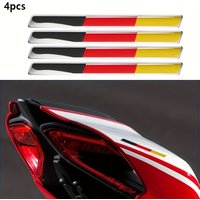 4PCS Germany Flag Colors Strip Stickers (7x0.7cm) Waterproof Decals for Car Laptop Decor