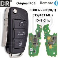 Great Original PCB ID48 Chip 315/433MHz 8EO837220D/K/Q Car Remote Key For Audi A2 A4 S4 RS4 B7 Avant Cabrio Quattro 2005-2008