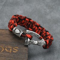 Nordische Wikinger-Runen Dreifaltigkeits-Perlenarmbänder für Männer Mjolnir Hammer Paracord Slawische Perun-Axt Armband Amulett Handgefertigter Männerschmuck