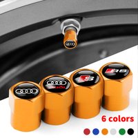 Car Wheel Tire Valve Caps Tyre Rim Stem Covers Airdust Waterproof Auto Motorcycle Bike Decor For Audi SLINE RS S TT QUATTRO A5